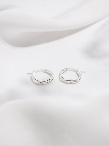 Sterling Silver Twisted Hoop Earrings