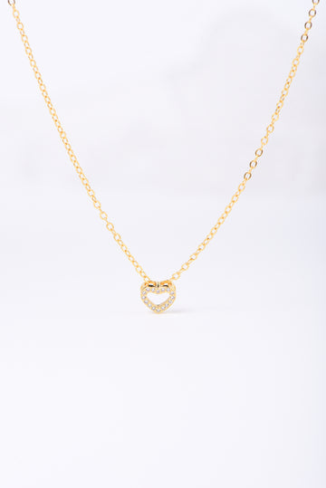 Sterling Silver Rhinestone Heart Necklace