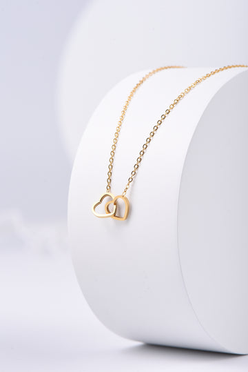 Intertwined Heart Necklace in Gold