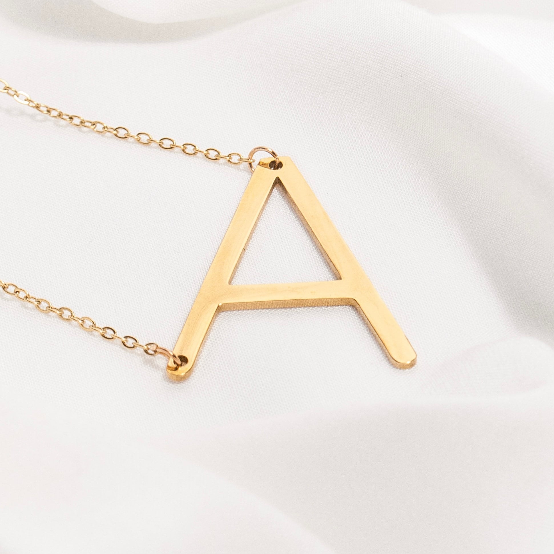 Custom Large Initial Necklace, Personalised Letter Necklace, Dainty Minimalist Letter Charm Jewellery, Gift For Her, Birthday Gift