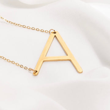 Large Gold Initial Necklace A-Z