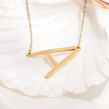 Large Gold Initial Necklace A-Z