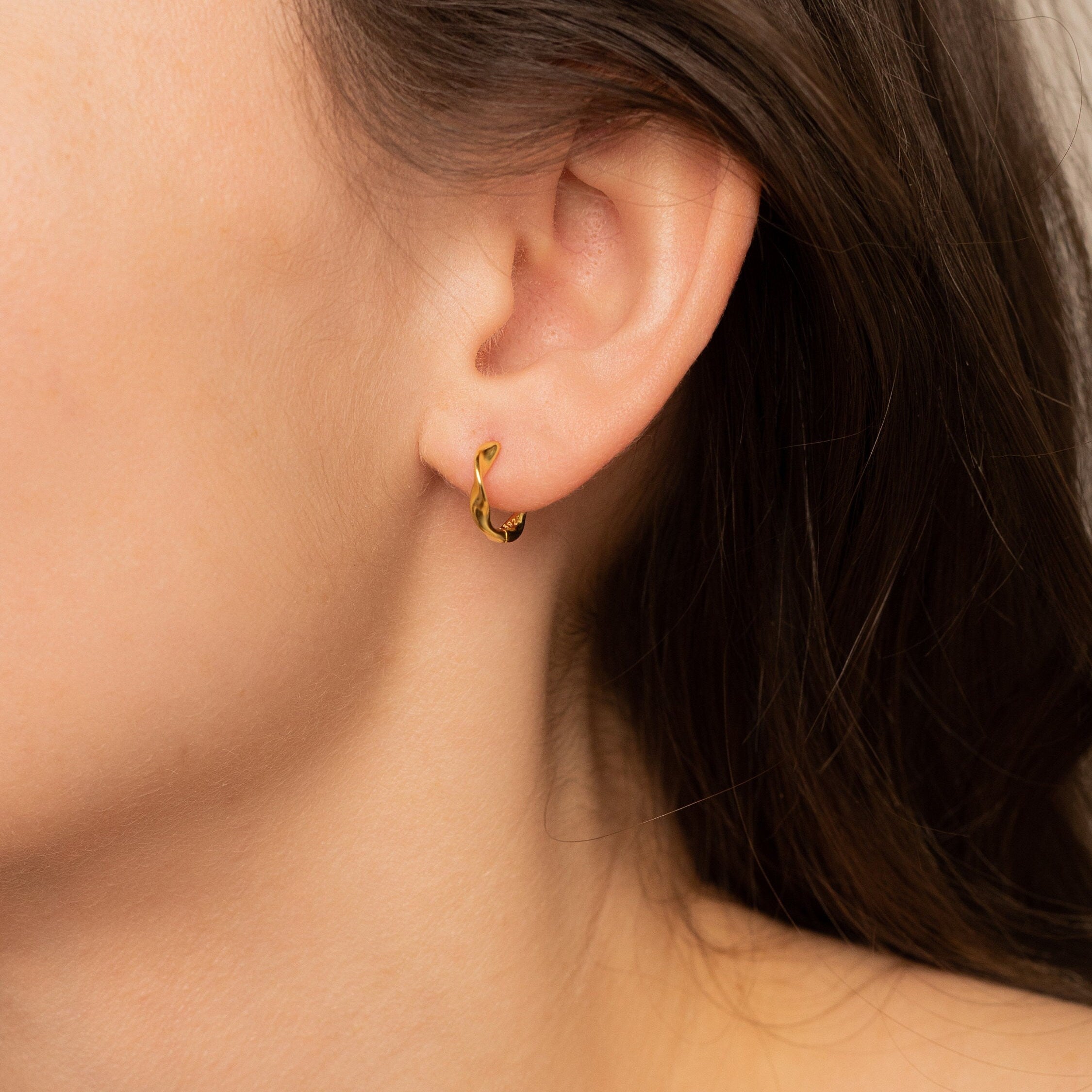 14kt Gold-Filled Tiny Twisted Hoop Earrings | Sincerely Silver