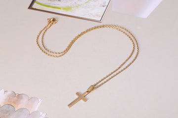 Gold Cross Pendant Neckace