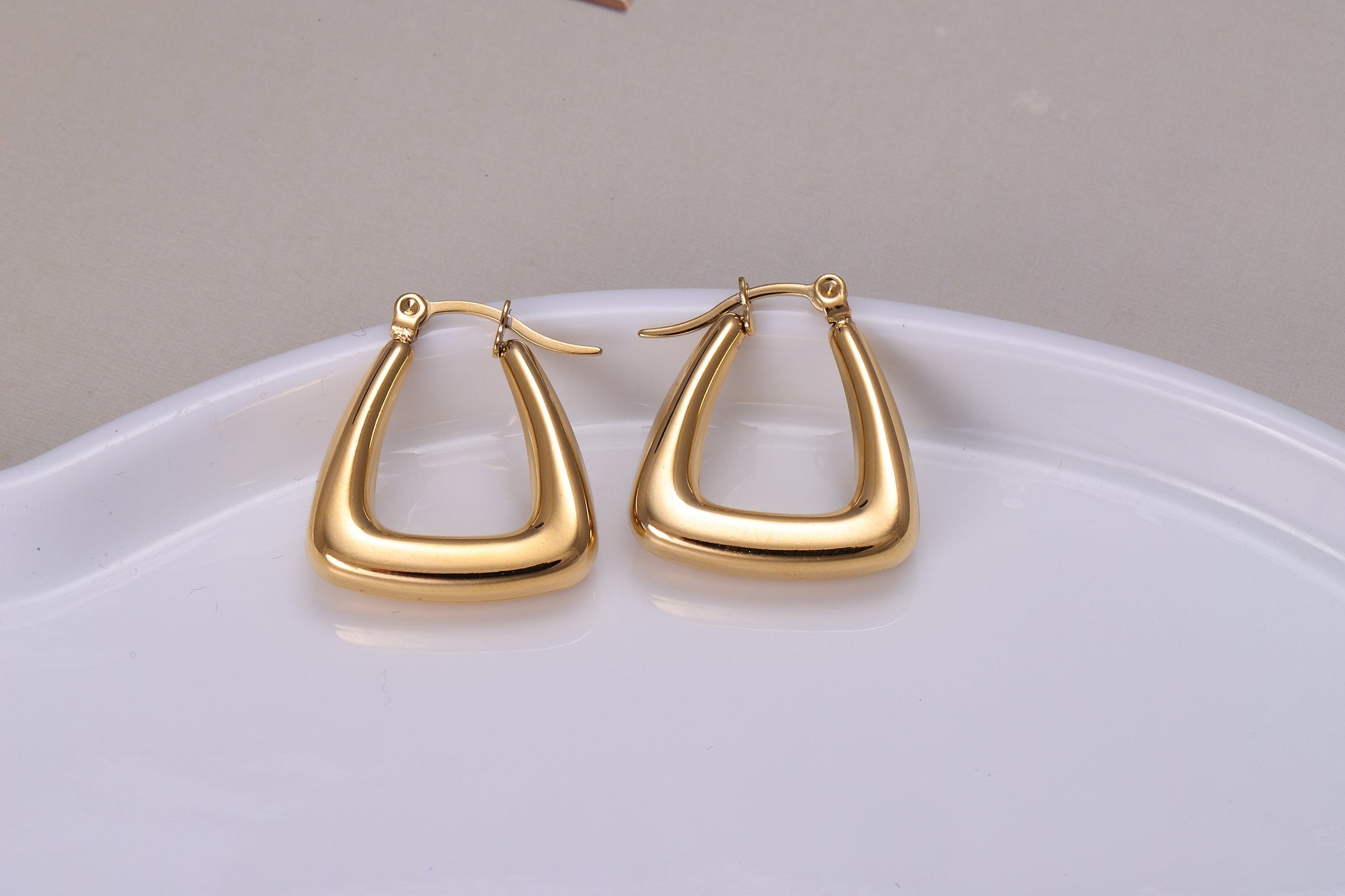 Luxury Gold Hoop Earrings, Chunky Thick Gold Hoop Earrings, Bold Statement Earrings, Gift For Her