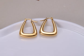 Square Shaped Gold Hoop Earrings