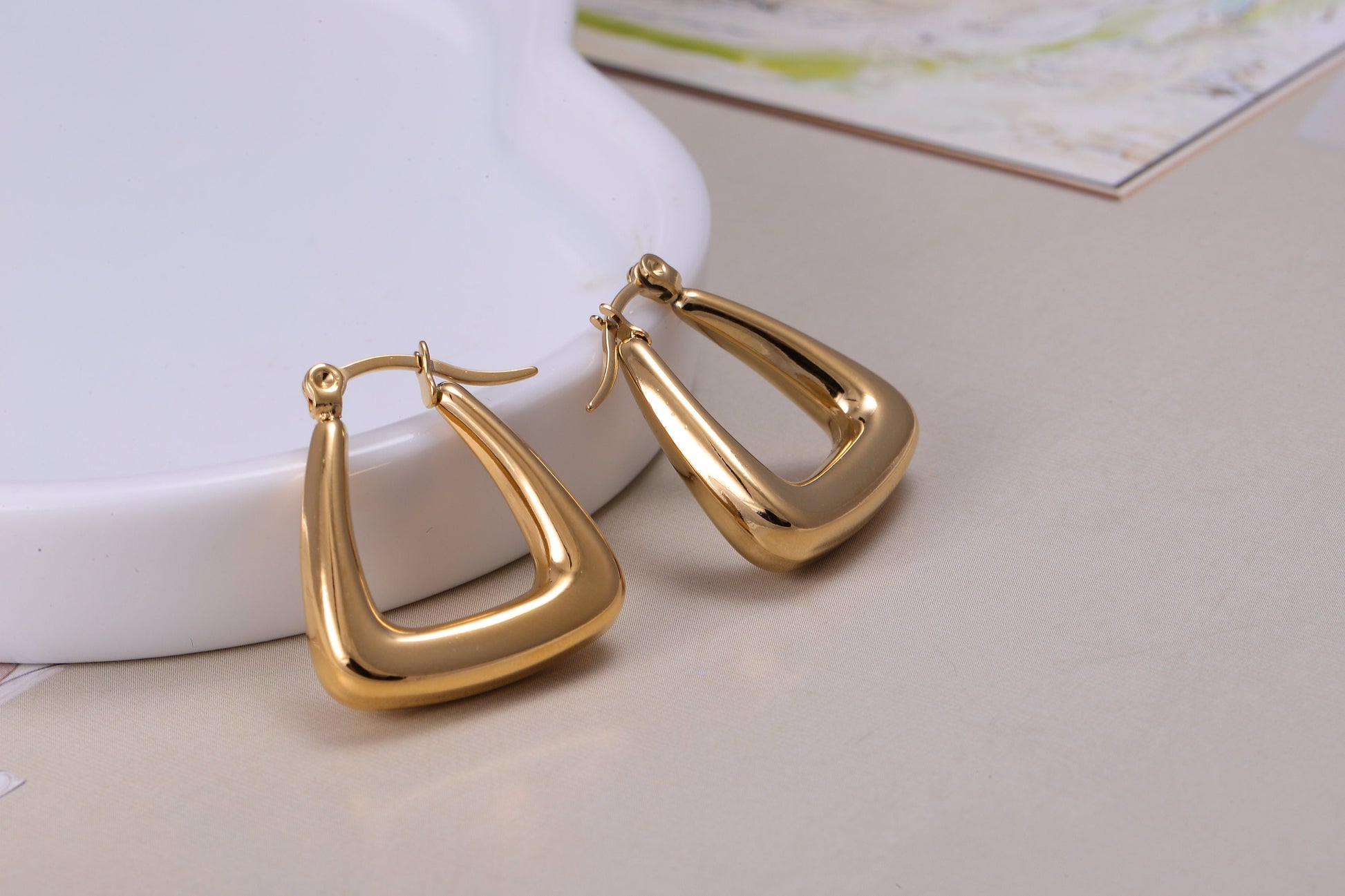 Luxury Gold Hoop Earrings, Chunky Thick Gold Hoop Earrings, Bold Statement Earrings, Gift For Her