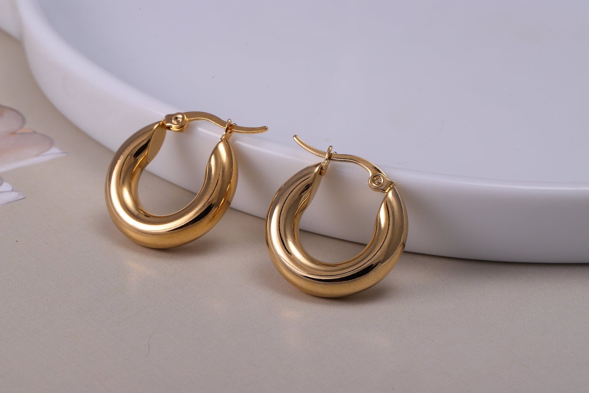 Bold Gold Huggie Hoop Earrings, Chunky Gold Hoop Earrings, Luxury Earrings, Statement Earrings, Gift For Her