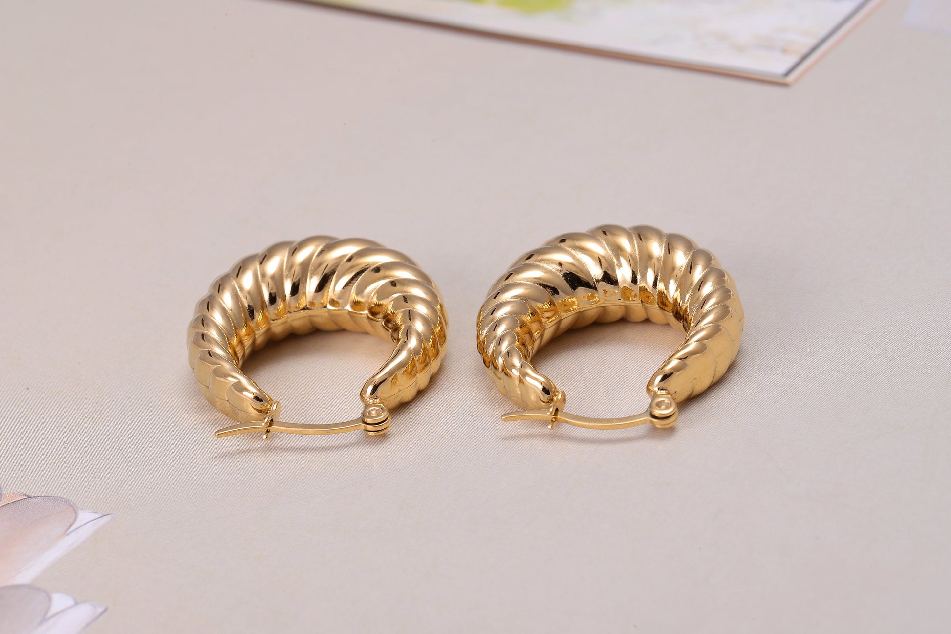 Large Woven Gold Hoop Earrings, Thick Gold Hoop Earrings, Twisted Woven Earrings, Statement Earrings, Wedding Jewellery, Girlfriend Gift