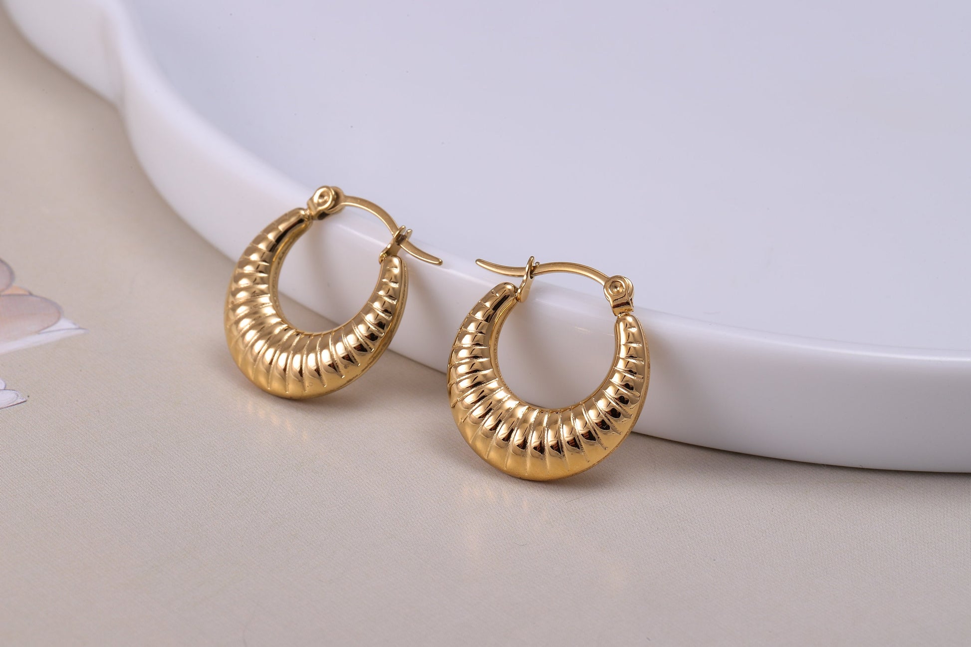 Woven Gold Hoop Earrings, Thick Gold Hoop Earrings, Luxury Earrings, Statement Earrings, Wedding Jewellery, Girlfriend Gift