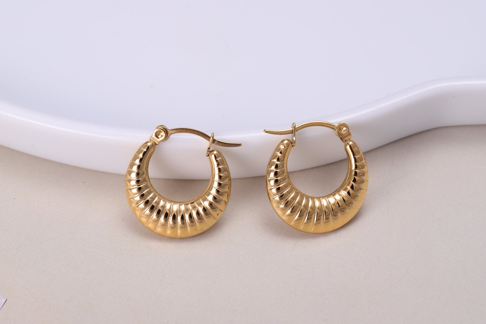 Woven Gold Hoop Earrings, Thick Gold Hoop Earrings, Luxury Earrings, Statement Earrings, Wedding Jewellery, Girlfriend Gift