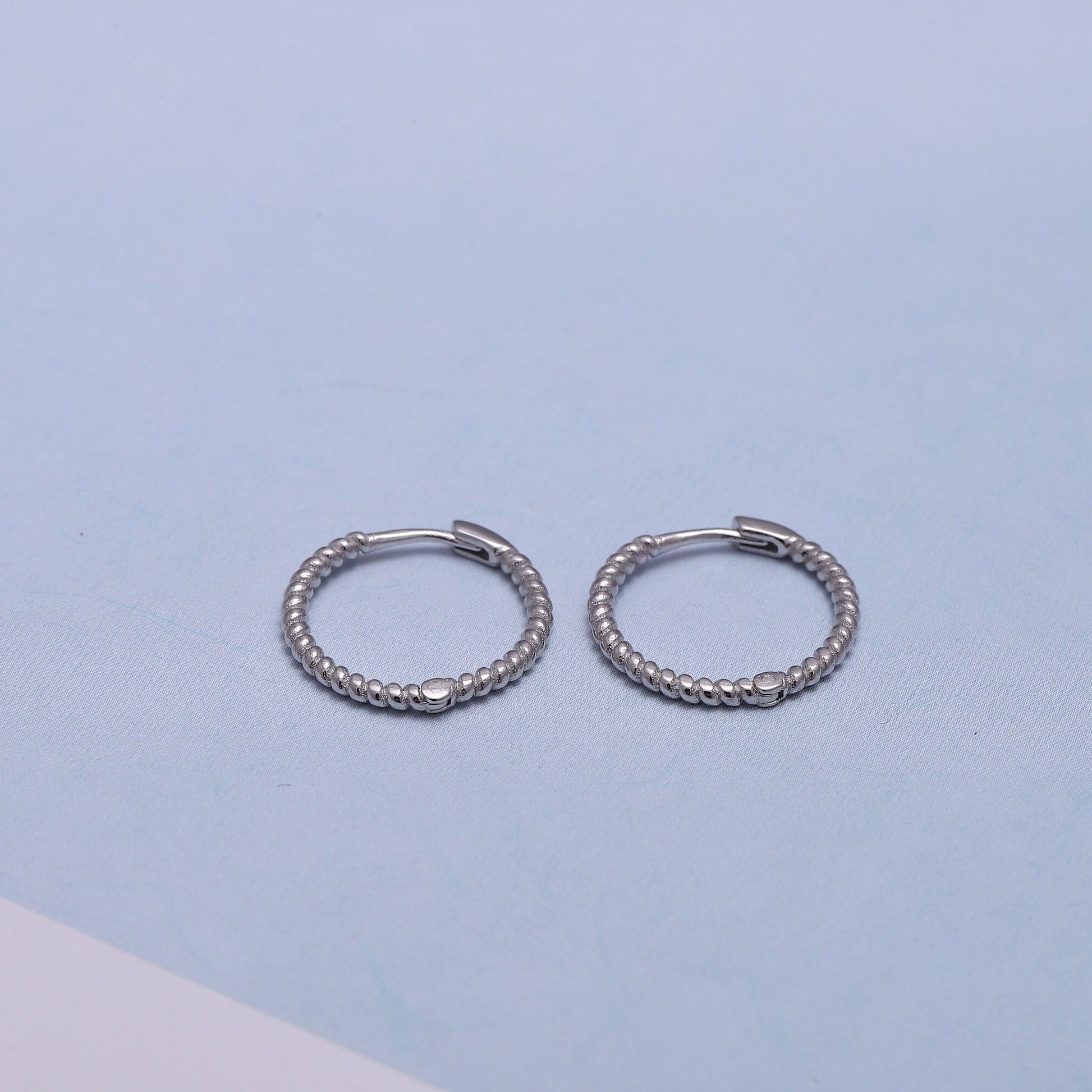 Gold Beaded Huggie Hoop Earrings, Sterling Silver 2 Piece Huggie Hoop Earrings, Dainty Minimalist Jewellery