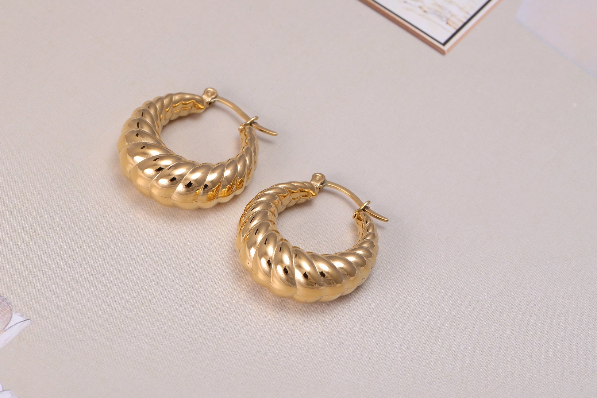 Large Woven Gold Hoop Earrings, Thick Gold Hoop Earrings, Twisted Woven Earrings, Statement Earrings, Wedding Jewellery, Girlfriend Gift