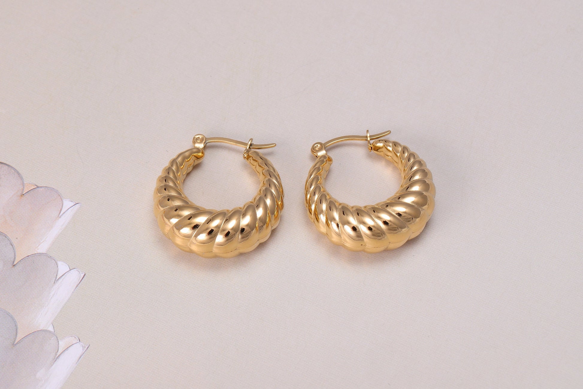 Large Woven Gold Hoop Earrings, Thick Gold Hoop Earrings, Twisted Woven Earrings, Statement Earrings, Wedding Jewellery, Girlfriend Gift