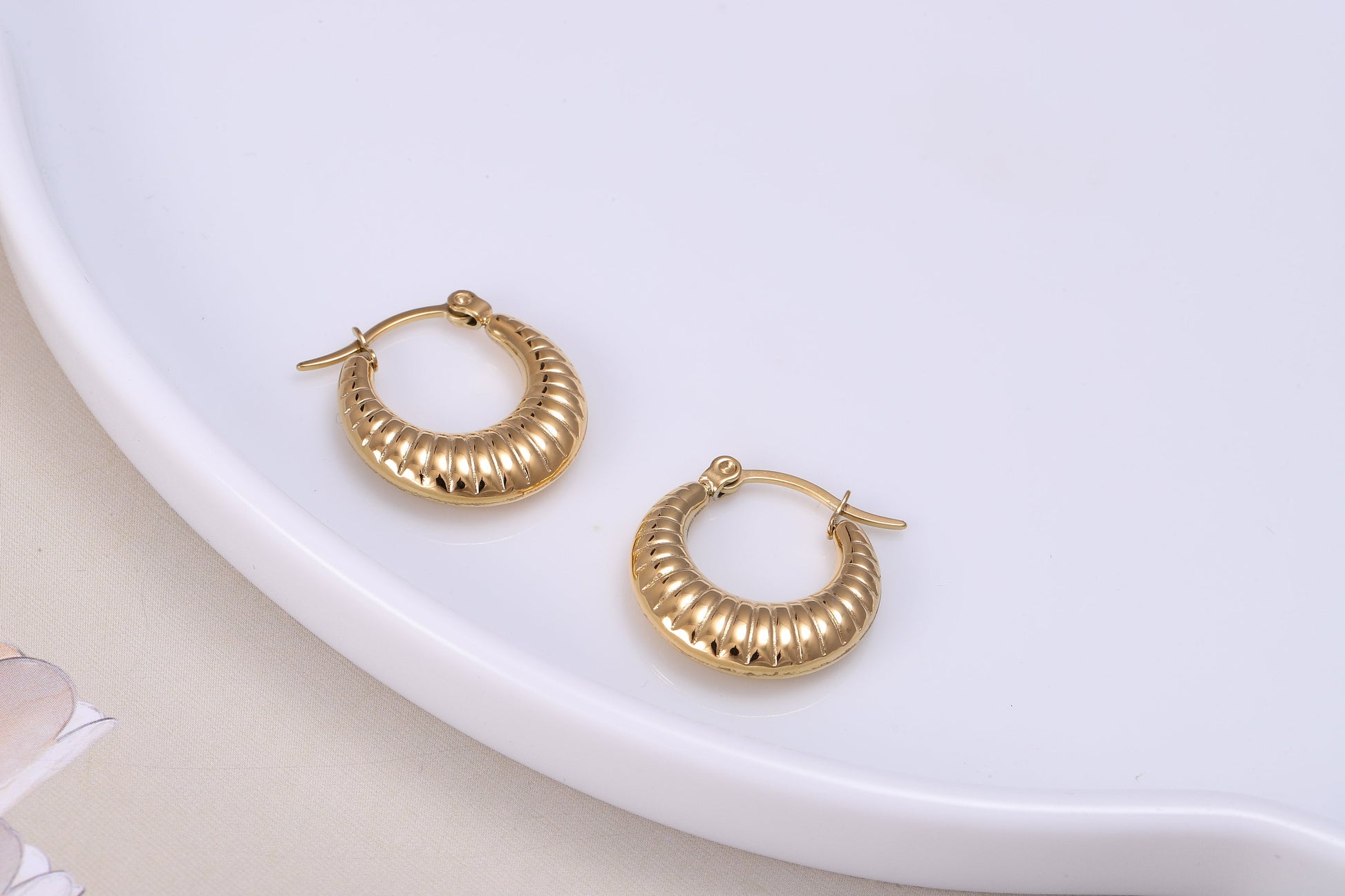 Woven Gold Hoop Earrings, Thick Gold Hoop Earrings, Luxury Earrings, Statement Earrings, Wedding Jewellery, Girlfriend Gift