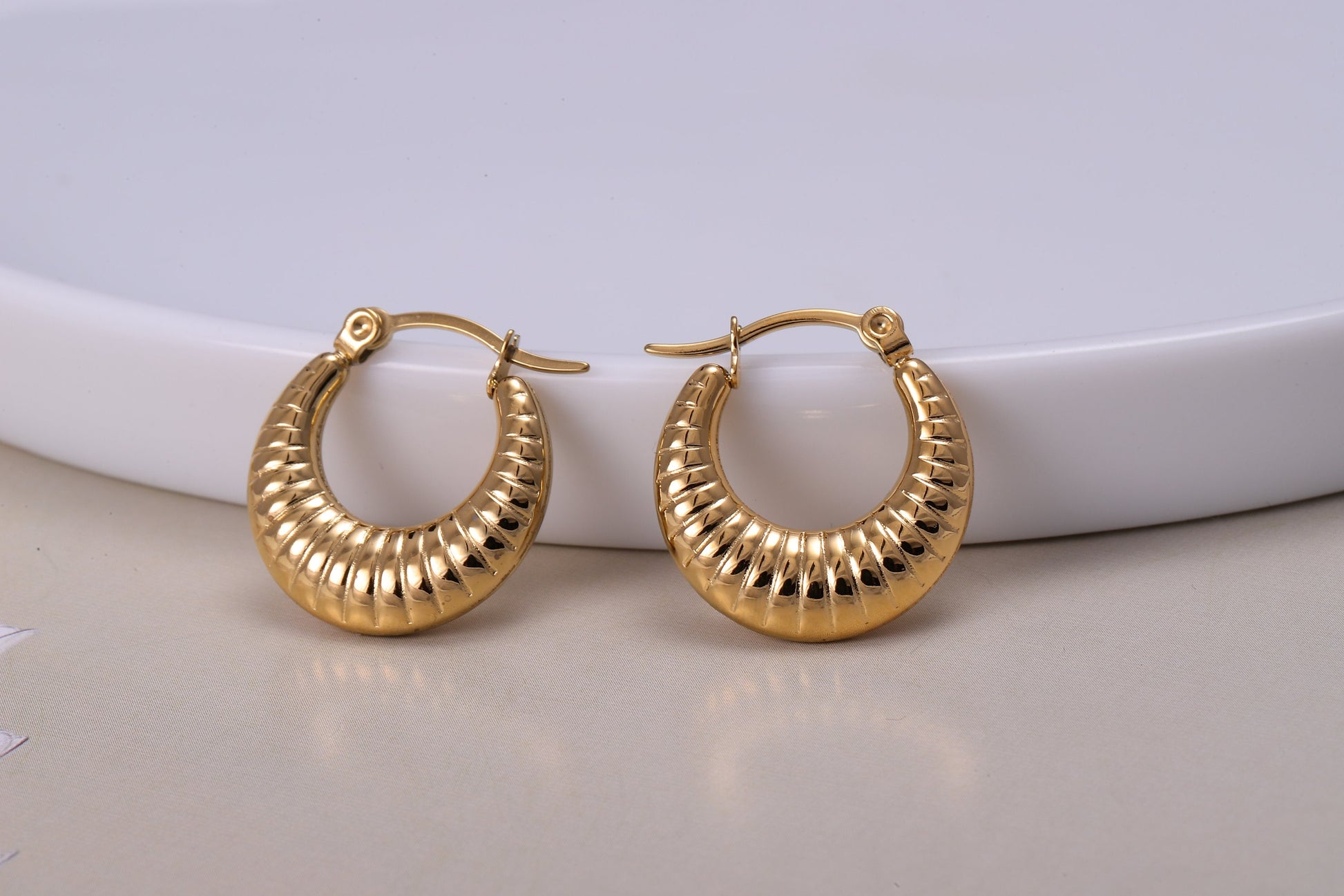 Woven Gold Hoop Earrings, Thick Gold Hoop Earrings, Luxury Earrings, Statement Earrings, Wedding Jewellery, Girlfriend Gift