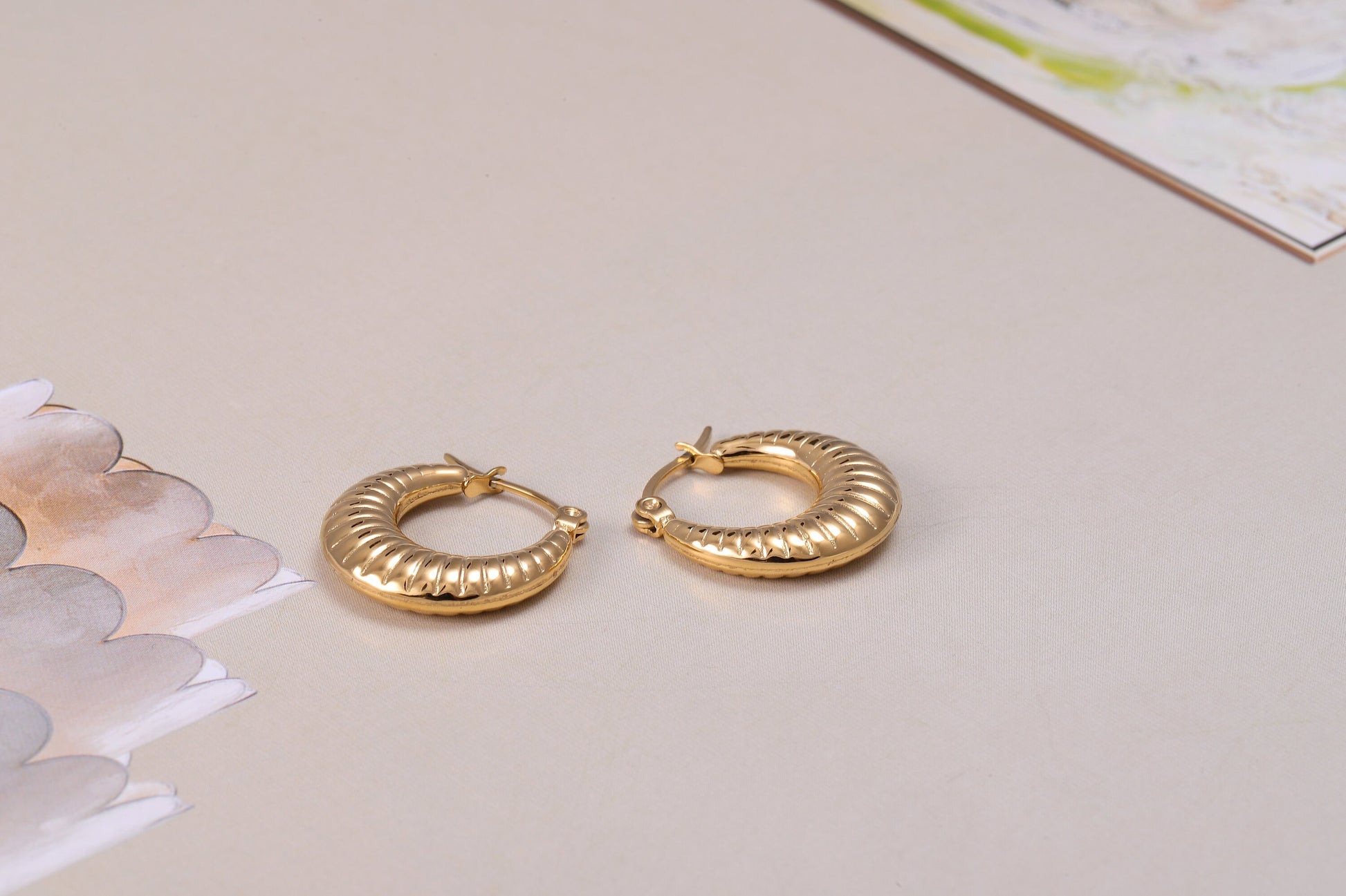 Woven Gold Hoop Earrings, Thick Gold Hoop Earrings, Luxury Earrings, Statement Earrings, Wedding Jewellery, Girlfriend Gift